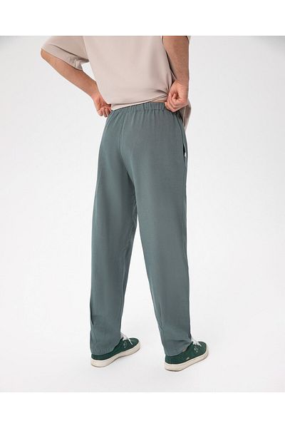 Ayma Active Men's Blue Linen Look Easy West Pants