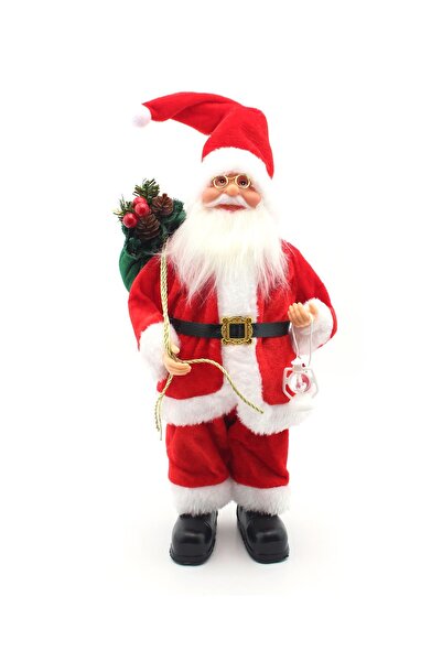 Elioure 35cm Çantalı Kırmızı Kıyafetli Noel Baba Yılbaşı Biblosu