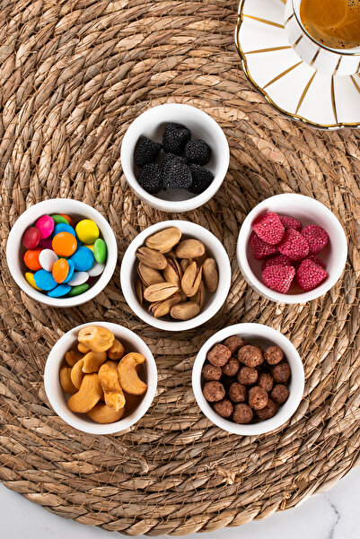 Porsima 15688 Bone Porcelain 6-Piece Bowl Set - Mini Breakfast, Sugar Bowl, Jam Bowl and Sauce Bowl Snack Bowl