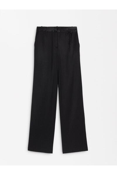 PARFOİS Saten Detaylı Düz Pantolon