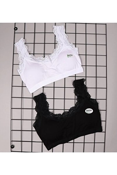 Lunamiratto Дамски памучен сутиен с 2 части и подплънки, голям размер, с дебели презрамки