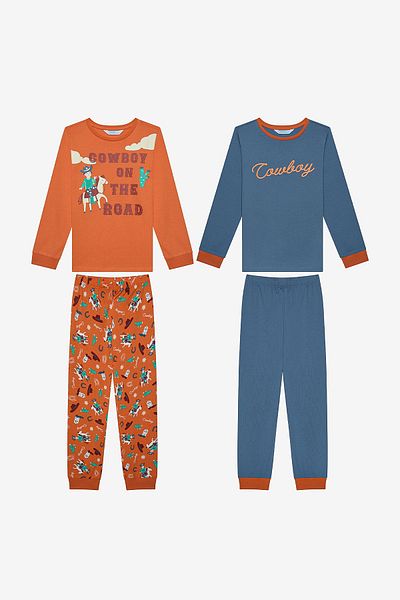 Penti Zweiteiliges, mehrfarbiges Cowboy-Pyjama-Set für Jungen