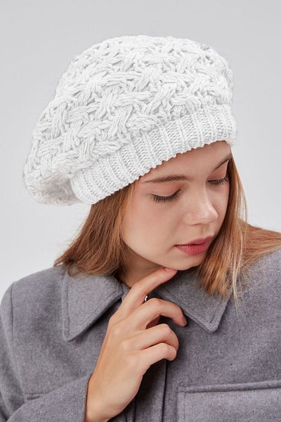 derikem Women's Winter Stylish Knitwear Painter Knitted Beret