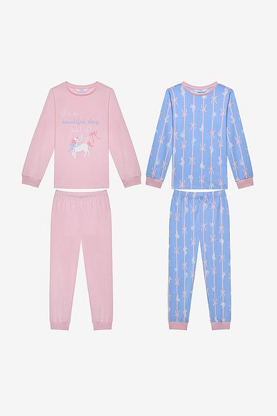 Penti Bowtiful 2-teiliges mehrfarbiges Pyjama-Set für Mädchen