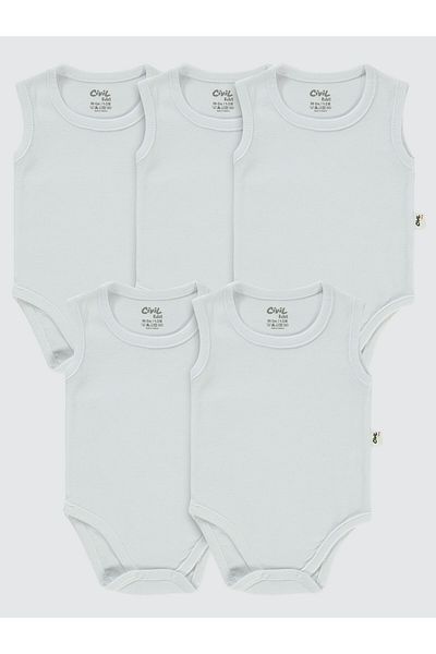 Civil Baby 1-36 Months Baby Ecru Badi Set of 5 Snaps
