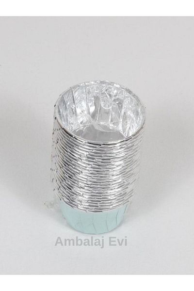 Ambalaj Evi Mint Green Silver Color Muffin Cupcake Mold Cake Capsule Bride to Be Party 25 Pieces