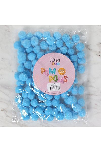 shop Loren Crafts 2 cm 100 Pieces Blue Pompon