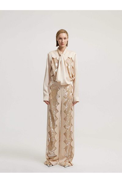 BAQA Sequin Detail Beige Trousers