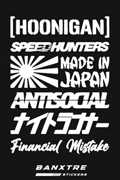Banxtre حروف خلفية للزجاج على الطراز الياباني لظهر نافذة السيارة مقاس 30 سم ×...