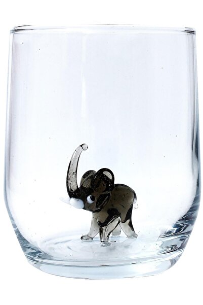 Miniso Sheforshe Mavi Fil Figürlü Cam Bardak