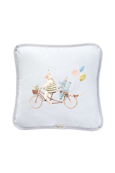 tinylamb Pernă pentru bebeluși umplută cu fibre de silicon cu model elefant 40x40cm