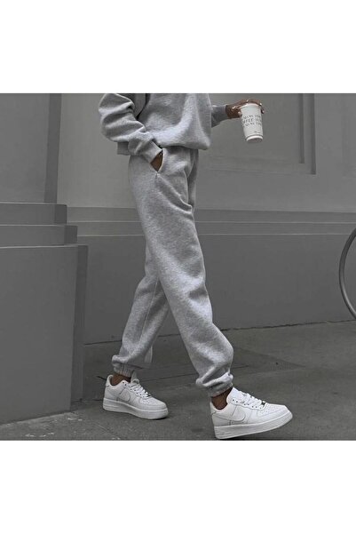 THE WHITE Χειμερινό γκρι βαμβακερό εσωτερικό κολάν από λάστιχο