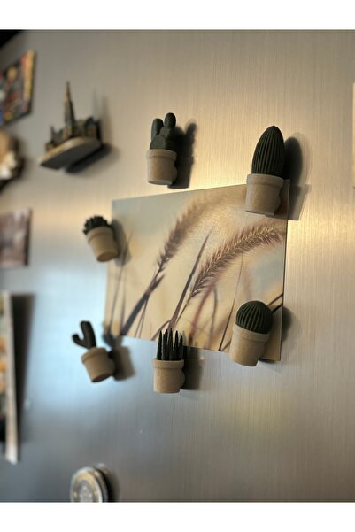 Thera Bottega Mini Kaktüs Buzdolabı Magneti Seti (6'LI) - Bej