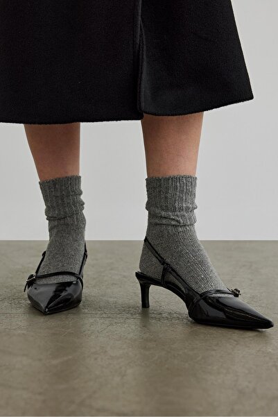 Suud Collection Smoked Wool Blended Corded Socks