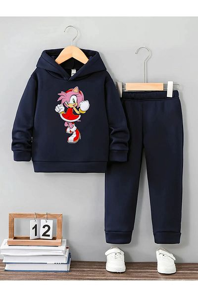 Little Wears Amy Rose Premium 3St Yarn Compact Sweatshirt & Sweatpants Set