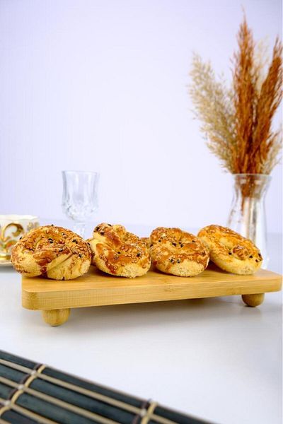 Digithome Rectangular Mini Serving and Presentation Board with Bamboo Legs 24.5 cm Brown Thn76071 C1-1-18