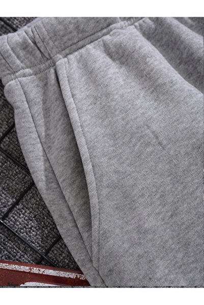 De Carte Kart Baskılı Relax Fit Mevsimlik Kadın-Erkek Örme Eşofman Altı