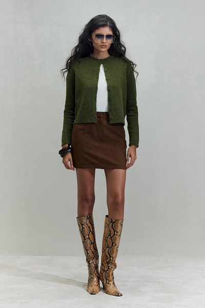 Suud Collection Green Jenny Buttoned Cardigan