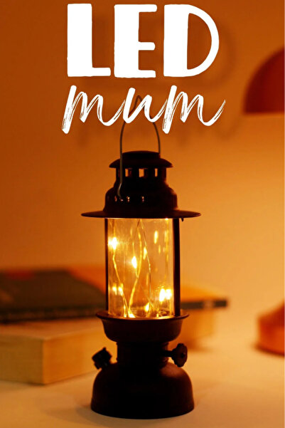 ByKurt Led Mum Kamp Lambası 1 Adet Tipi Pil Dahil Dumansız Alev Ledli Dekorat...