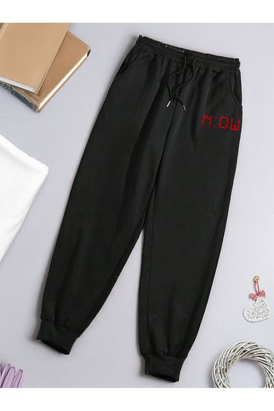 De Carte Pantaloni de sport tricotați pentru femei și bărbați, cu imprimeu Relax Fit, sezonieri N:OW