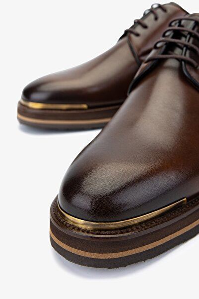 Valmenti Erkek Hakiki Deri Kahverengi Klasik Ayakkabı