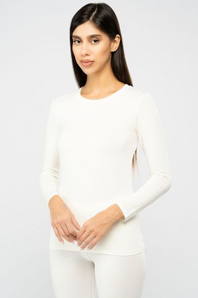 Blue Age Heat Tech Long Sleeve Crew Neck Thermal_L_Off White