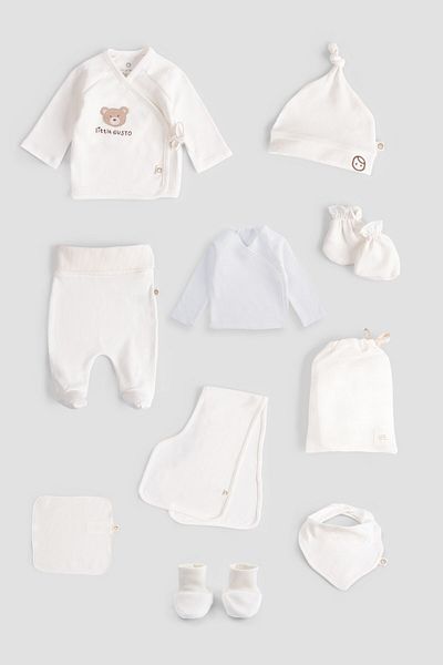 Little Gusto Organic Cotton 10-Piece Ecru Hospital Discharge Set