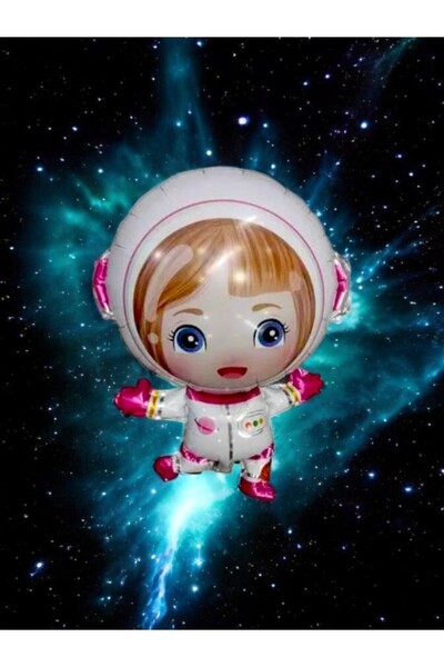 VibeHome Astronaut Girl Design Foil Balloon - for Birthday Party and Fun Events