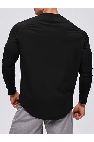 GHASSY CO. Tricou Raglan din bumbac cu mânecă lungă pentru bărbați Ghassy Co. - Croială ovală