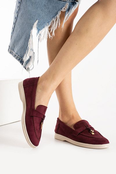 SHOW LİFE pantofi de piele intoarsa confortabili de zi cu zi pentru femei