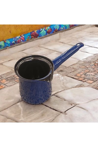Bakır Center Navy Blue Enamel Coffee Pot - 4 Cups, a Quality, 8 cm