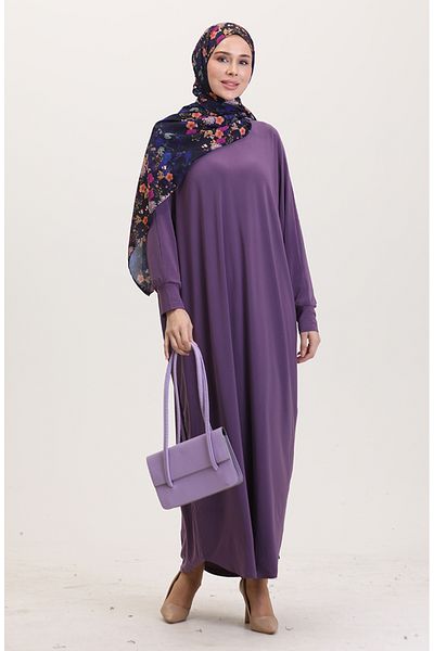 sefamerve 2000–25 Helllila, Fledermausärmel, lockeres Kleid