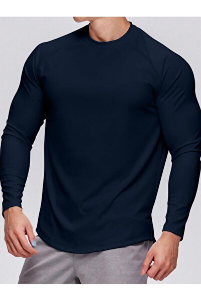 GHASSY CO. Чоловіча бавовняна футболка Ghassy Co. з довгим рукавом - овальний виріз