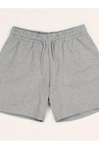 CAONNES Γκρι μονόχρωμο καλοκαιρινό καθημερινό σορτς ανθεκτικό στον ιδρώτα