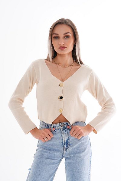 ŞİMAL Dámský pletený kardigan Mertal Button Detailed Knitwear 245354   -