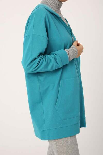 ALLDAY Mint-Zip Sweat Cardigan