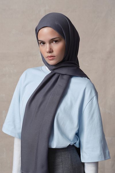 Qef Anthracite Modal Shawl