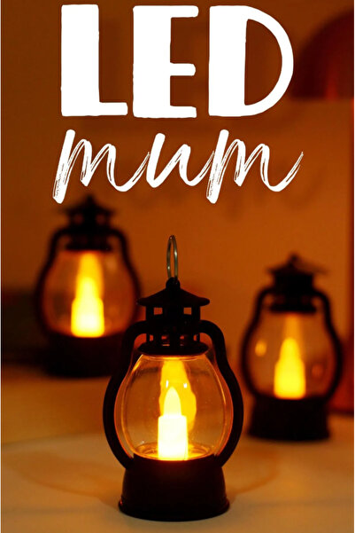 ByKurt Led Mum Mini Kamp Tipi 3 Adet Pil Dahil Dumansız Alev Ledli  Dekor Işı...