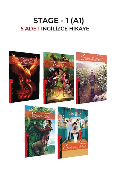 Kapadokya Yayınları For 6-7-8 Grades English Story Level 1 (A1) Level 5 Set of 5