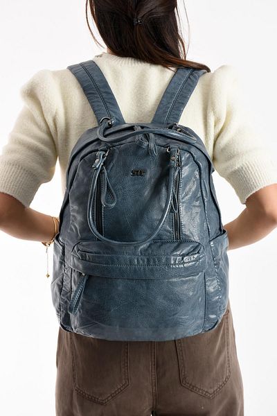 571 Collections Çanta Rucsac din piele artificială albastru (model: 571-11-12J)
