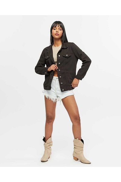 SHEVEGA Women's Smoked Boyfriend Long Linen Jacket