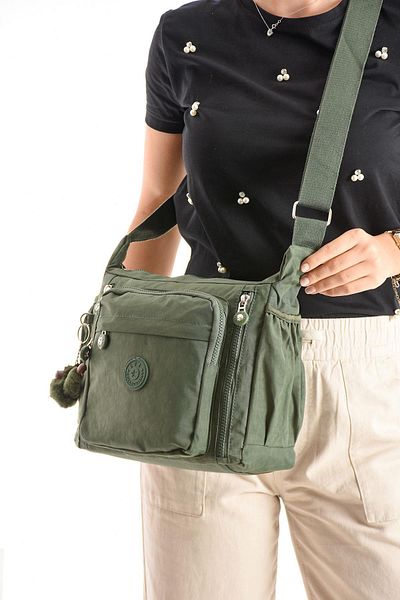 571 Collections Çanta Crossbody Ultra-Light Multi-Pocket Shoulder Bag Green (Model: 571-6m)