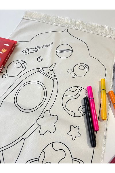 lamel shop Space Themed Children's Prayer Mat - Painted and Washable