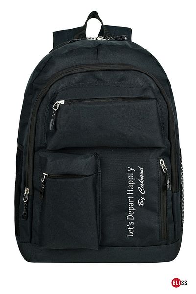 Bliss Black Unisex Waterproof Multi-Pocket School & Travel Backpack with Laptop Compartment