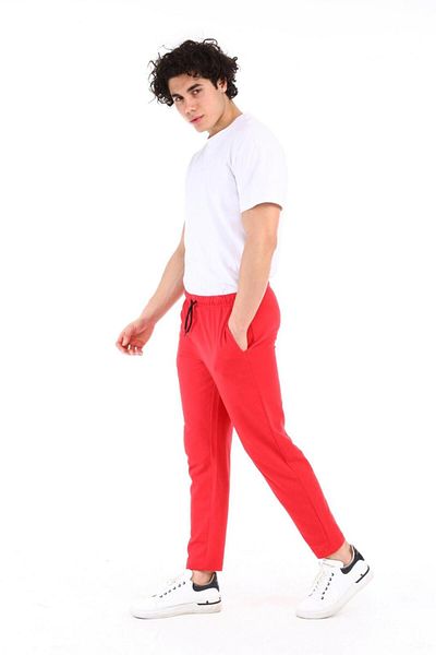 AUST JEANS Slim Fit Straight Leg Red Training Pants