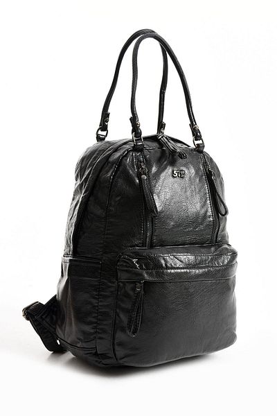 yuzuco Faux Leather Backpack Black (Model: 571-11-12J)