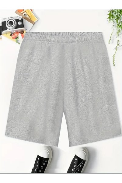 CAONNES Gray Solid Color Sweat Resistant Summer Casual Shorts