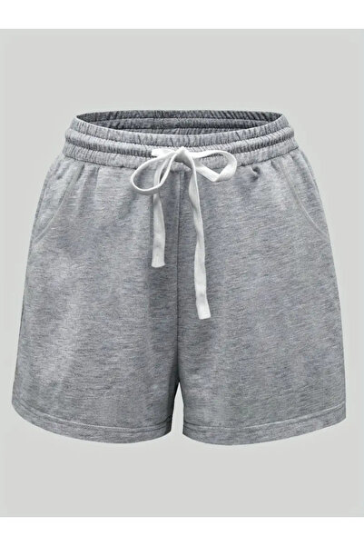 CAONNES Pantaloni scurți casual de vară, gri, de culoare uni, rezistenți la t...
