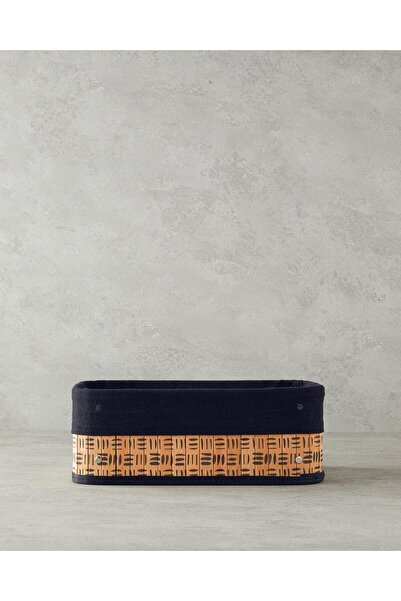 English Home Stripy Bamboo Basket Natural 32X22X12 cm