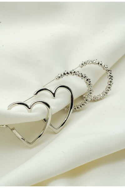 Le Manolia Accessories أقراط نسائية منحنية من الفولاذ مع مشبك على شكل قلب